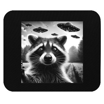 Discover Racoon trash panda Funny Graphic Selfie UFOs Weir Mouse Pads