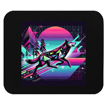 Discover Neon Wolf - Retro Vibes Mouse Pads