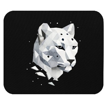 Discover Geometric Snow Leopard - Elegance of the Wild Mouse Pads