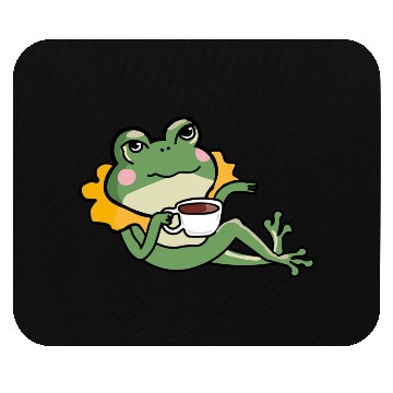 Discover Relaxing Green Frog coffee Lover Mouse Pads - Unique