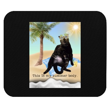 Discover fat cat summer body Mouse Pads