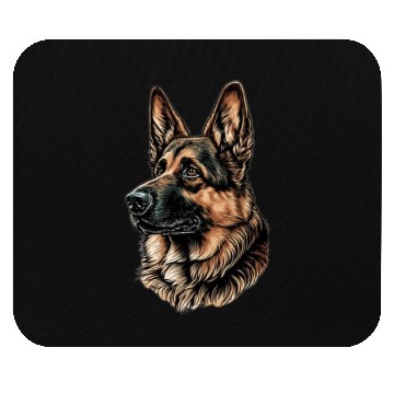 Discover Serious Face German Shepherd Dog Head Mouse Pads