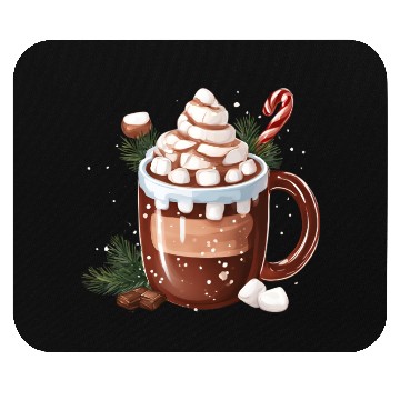Discover Festive Hot Chocolate with Marshmallows Mouse Pads