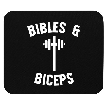 Discover Bibles and Biceps barbell Workout cross Mouse Pads