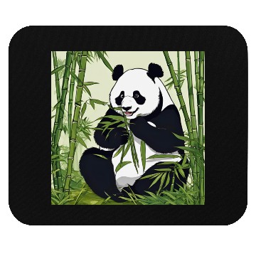 Discover Chill Panda Eating Bamboo Cute Relaxed Design Mouse Pads