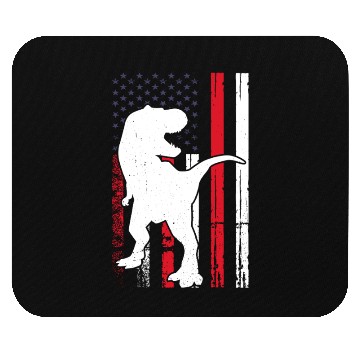Discover Dino US Flag Dinosaur Silhouette Mouse Pads