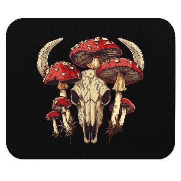 Discover Skull Mushrooms Natural Motif Mouse Pads