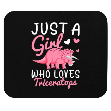 Discover Girl Who Loves Triceratops Triceratops Lover Girl Mouse Pads