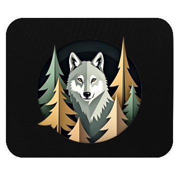 Discover Wolf and Nature Geometric Pattern Mouse Pads
