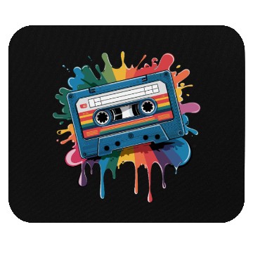 Discover 80s Retro Cassette Splash Classic Cassette Tape Mouse Pads