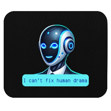Discover I Can't Fix Human Drama Funny AI Robot Design Mouse Pads