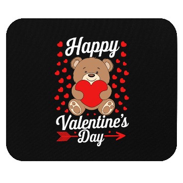 Discover Funny Teddy Bear Holding Heart Love Happy Valentin Mouse Pads