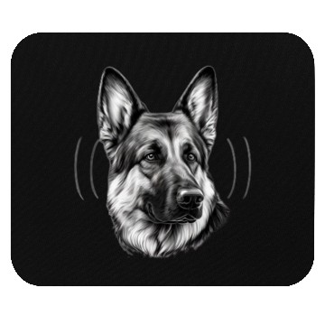 Discover Black and White Style Head German Shepherd Face Mouse Pads
