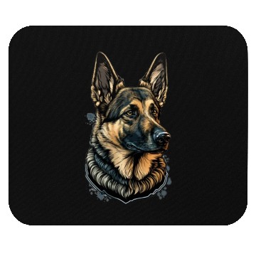 Discover German Shepherd Dog Fierce Face Mouse Pads