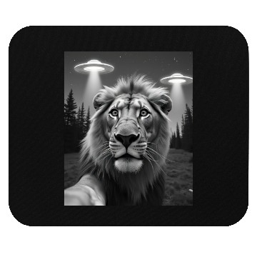 Discover UFO Funny Lion Mouse Pads