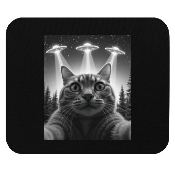 Discover UFO Funny Cat Mouse Pads