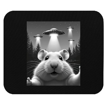 Discover UFO Funny Hamster Mouse Pads