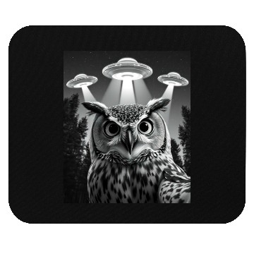 Discover UFO Funny Owl Mouse Pads