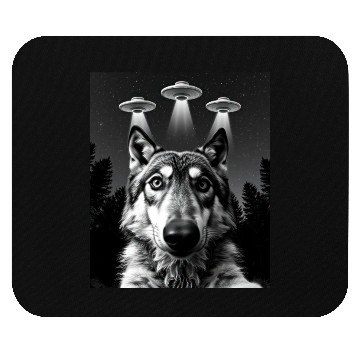 Discover UFO Funny Wolf Mouse Pads