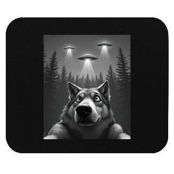Discover UFO Funny Wolf Mouse Pads