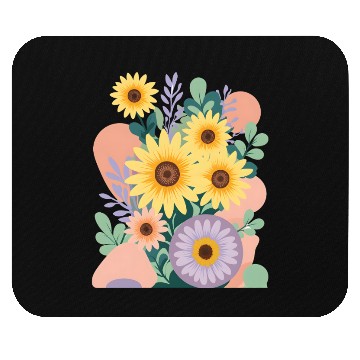 Discover Boho Sunflower Bliss: Vibrant Floral Vector Mouse Pads
