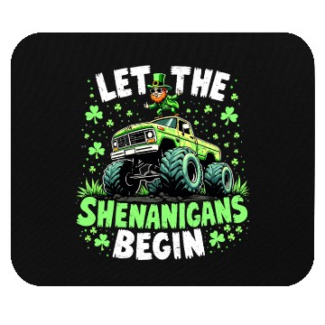 Discover St Patricks Day Monster Truck Shenanigans Mouse Pads