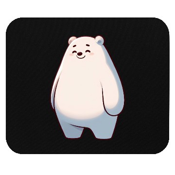 Discover Cute Polar Bear Cartoon Happy Relaxed Mouse Pads