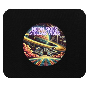 Discover Neon Skies Stellar Vibes Space Odyssey Mouse Pads