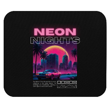 Discover Neon Nights - Synthwave City Retro Mouse Pads
