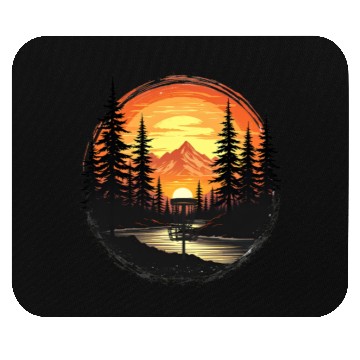 Discover Disc Golf Mountain Sunset Mouse Pads