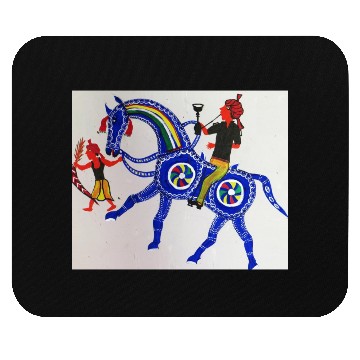 Discover Aadivasi tribal painting Mouse Pads
