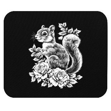 Discover Chipmunk Rose Flowers Aesthetics Squirrel Mouse Pads