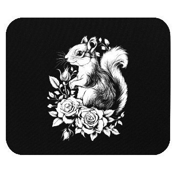 Discover Squirrel Aesthetics Rose Flowers Chipmunk Mouse Pads