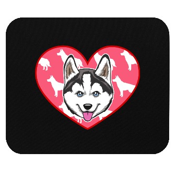 Discover SIBERIAN HUSKY HEART Mouse Pads