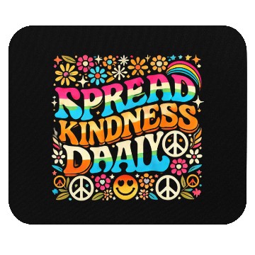 Discover Retro Spread Kindness Daily Hippie-Inspired Mouse Pads
