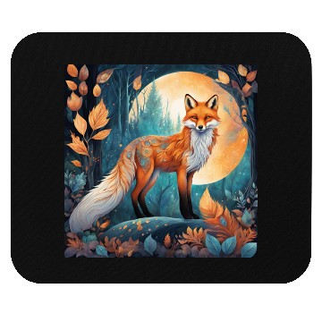 Discover Mystical Moonlit Fox Mouse Pads