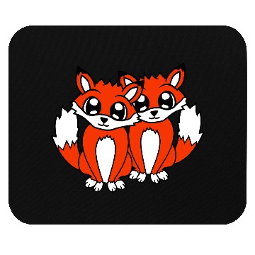 Discover 2 Foxes Friends Red Fox Two Wild Animals Team Crew Mouse Pads
