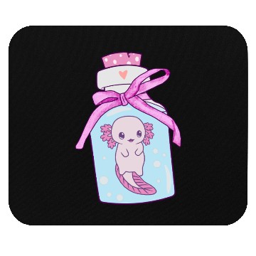Discover Funny Axolotl in a Bottle Mouse Pads