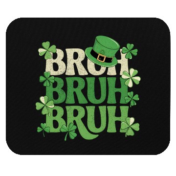 Discover Bruh St. Patrick's Day Funny Green Shamrock Mouse Pads