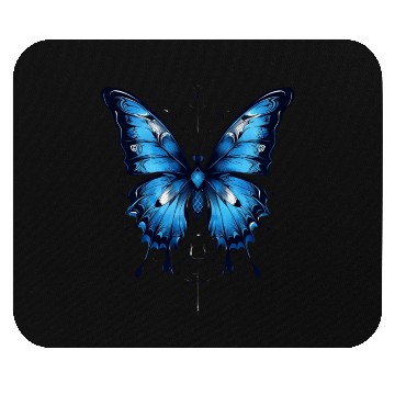Discover Stunning Blue Butterfly with Intricate Wings Mouse Pads