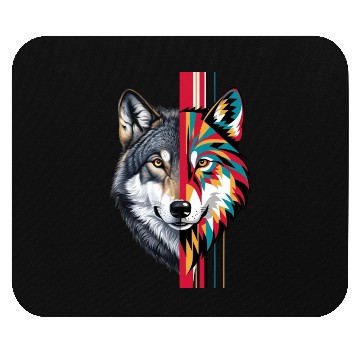 Discover Realistic and Geometric Patterns Wolf Head Mouse Pads