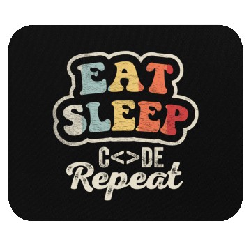 Discover Eat Sleep Code Mouse Pads Computer Coding Retro Vintage