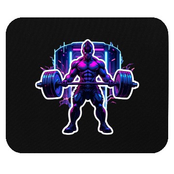 Discover Cyberpunk Gym Warrior – Neon Powerlifting Mouse Pads