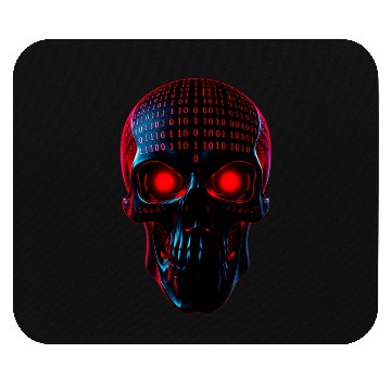 Discover Neon Skull Binary Pulse Mouse Pads