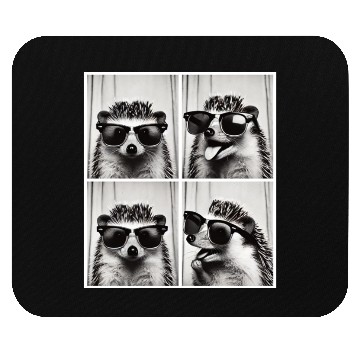 Discover Photobooth Hedgehog with Sunglasses Mouse Pads