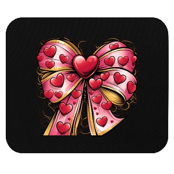 Discover Valentine day Heart Coquette bow Bowtiful Arrangem Mouse Pads