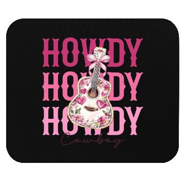 Discover Howdy Howdy Cowboy Pink Guitar Mouse Pads