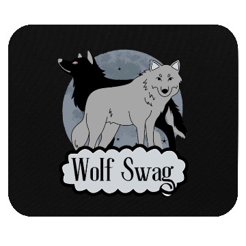Discover Black Wolf Swag | Wolf and Badge Mouse Pads