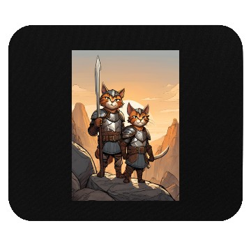 Discover Cat painting red black cat Mouse Pads