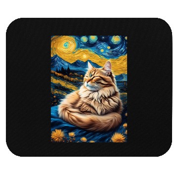 Discover Cat painting red black cat Mouse Pads